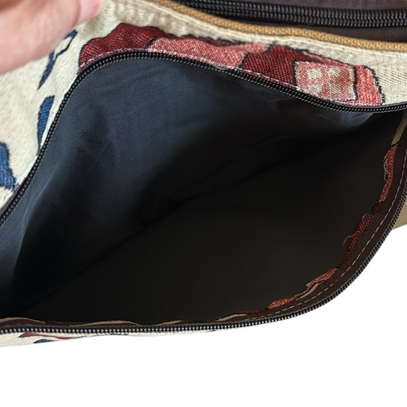 Owl and Elephant Tapestry Crossbody Cream and Blue - Picture 6 of 6